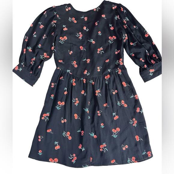 Omnes retro cherry print baby doll mini dress. Size 6 - Picture 2 of 6